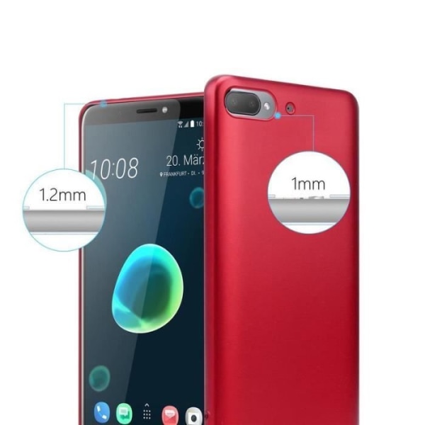 Cadorabo Fodral fungerar med HTC Desire 12 PLUS i METALLIC RED - Stötsäker och reptålig TPU silikonhölje - Ultra Slim