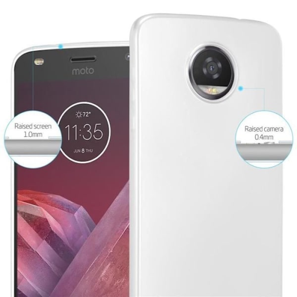 Cadorabo Fodral fungerar med Motorola MOTO Z2 i METALLISKT SILVER - Stötsäker och reptålig TPU silikonhölje - Ultratunt