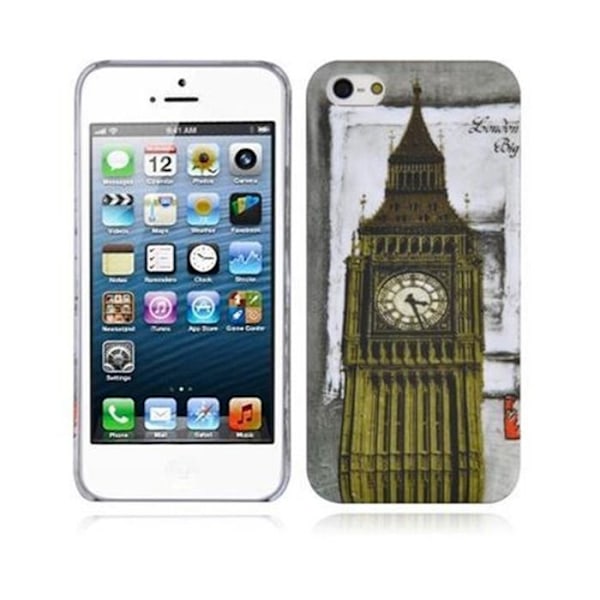 Skyddsfodral för Apple iPhone 5 / 5S / SE 2016 Med tryck LONDON - BIG BEN Hård Skal Täcka Foder Skydd trendigt Grå