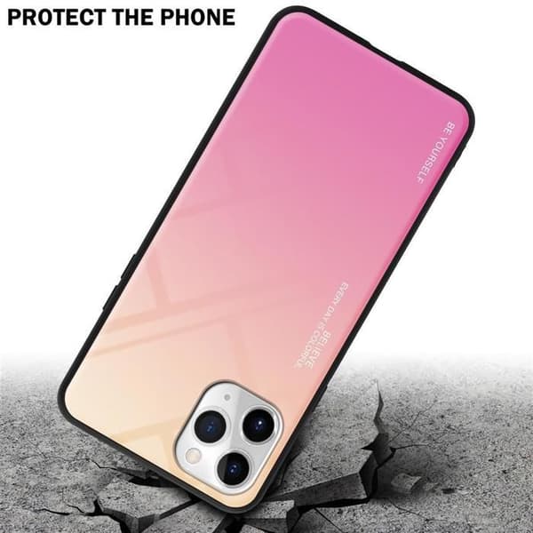 iPhone 11 PRO-fodral i GUL - ROSA Stötsäker Bicolor design Svart