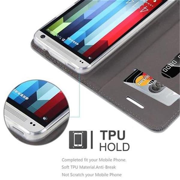 Skyddsfodral för HTC ONE M7 i GRÅSVART Stötskyddande Etui Grå