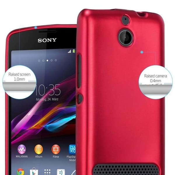 Skyddsfodral för Sony Xperia E1 Skyddsfodral i MATTE RÖD Metallic Design Röd