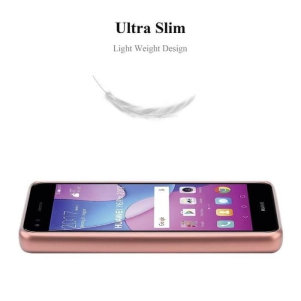 Cadorabo Fodral fungerar med Huawei Y6 PRO 2017 i METALLIC ROSÉ GOLD - Stötsäker och reptålig TPU silikonskydd - Ultra