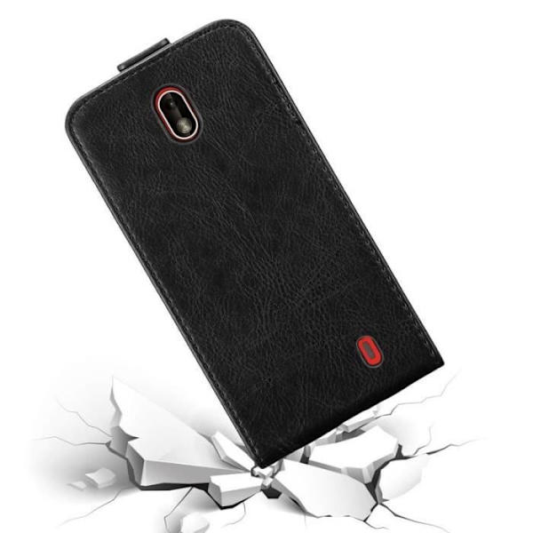 Coque - CADORABO - Nokia 1 2017 - Syntetiskt läder - Flip - Magnetstängning Svart