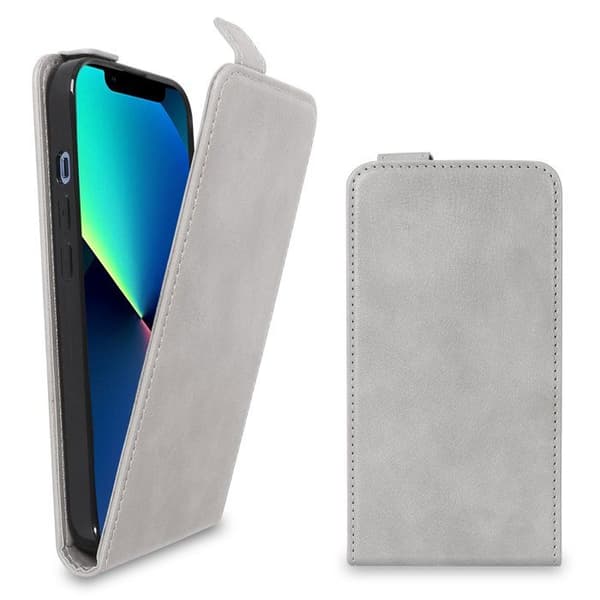 Flip-fodral för iPhone 13 PRO Fodral i GRÅ STEN Skyddshölje Grå