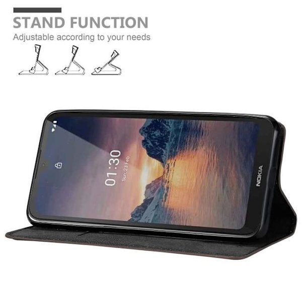 Telefontui - CADORABO - Nokia 1.3 - Kaffeebrun - Silikon TPU - Magnetstängning kaffe brunt