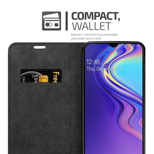 Fodral till Samsung Galaxy M30 / A40s i NIGHT BLACK Cadorabo Cover Protection magnetisk stängning