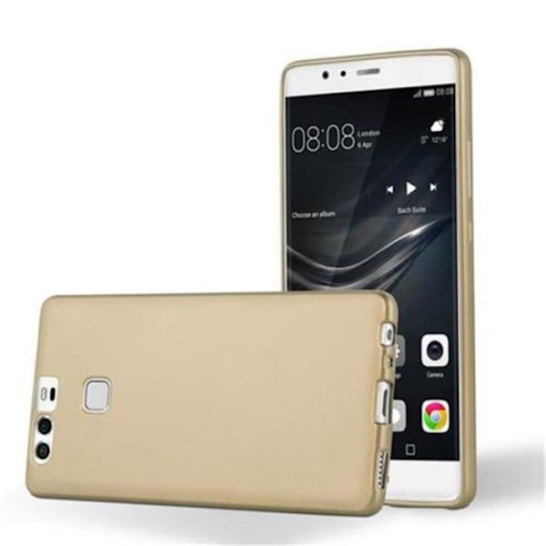 Huawei P9 Fodral METALLIC GULD Cadorabo METALLIC MATT DESIGN Fodral TPU Silikonskydd Fodral Skydd Ultra Slim Bumper
