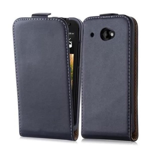 Cadorabo Fodral Skal för > HTC DESIRE 601 < i Flip Style Fodral Fodral Bumper Wallet i slätt konstläder i JET BLACK