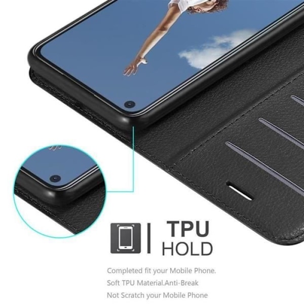 Coque - Cadorabo - Oppo A52 - Simili-läder - Ställningsfunktion - Kortfack Svart