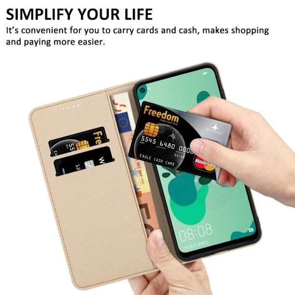 Coque - CADORABO - Huawei MATE 30 LITE - Krane & Blommor - Magnetisk stängning - Horisontell stöd