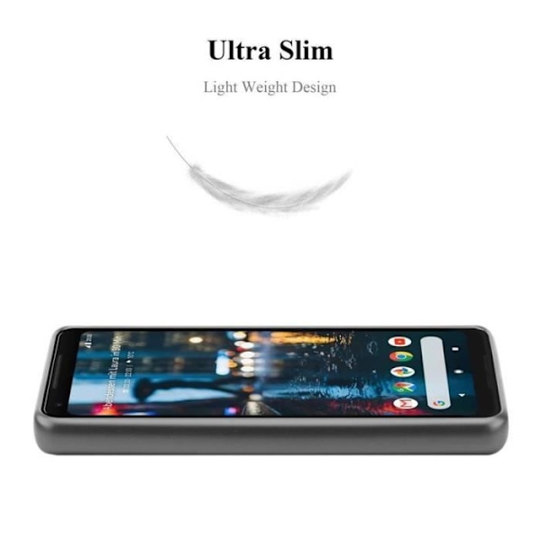 Cadorabo Fodral fungerar med Google Pixel 2 XL i METALLIC GREY - Stötsäker och reptålig TPU silikonhölje - Ultra Slim