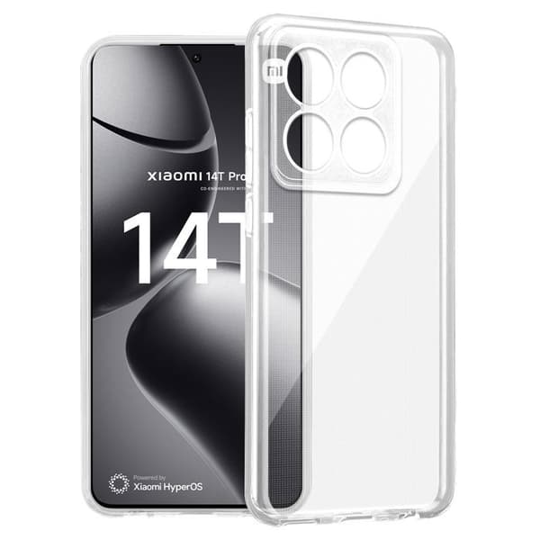Transparent stötsäker silikonfodral för Xiaomi 14T Pro Vit