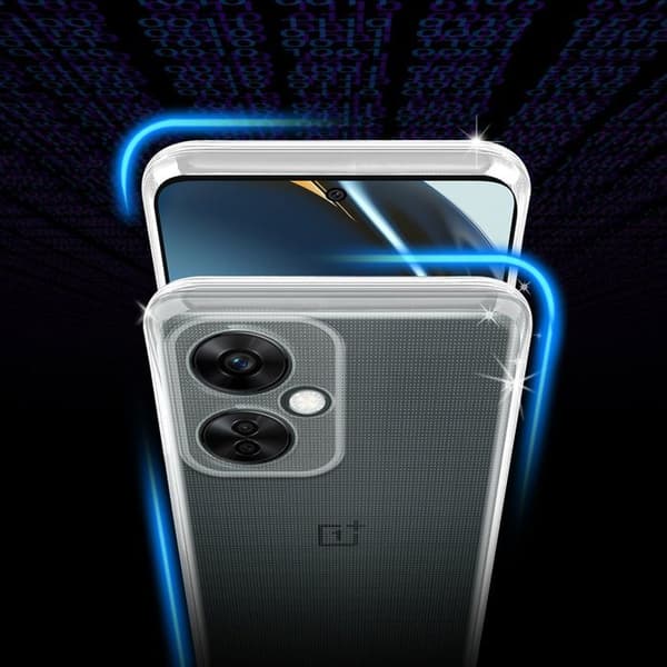 Transparent stötsäker silikonfodral för OnePlus Nord CE 3 Lite 5G Vit