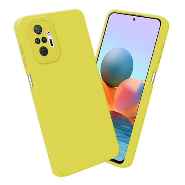 Coque för Xiaomi RedMi NOTE 10 PRO i FLUID GUL Hölster Etui Case Cover i flexibel TPU-silikon Skydd Gul
