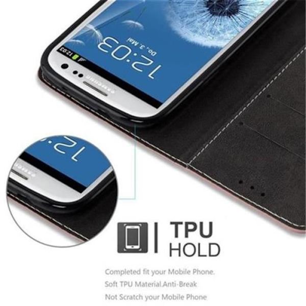 Samsung Galaxy S3 - S3 NEO Fodral i SVART ROSA från Cadorabo (LÄDER-LÄDER COMBI Design) Komplett skyddsfodral med