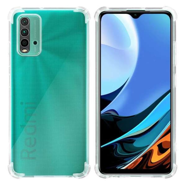 Transparent stötsäker silikonfodral för Xiaomi RedMi 9T Vit