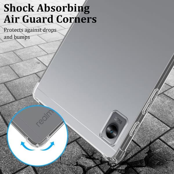 Transparent stötsäker silikonfodral för Realme Pad Mini Vit