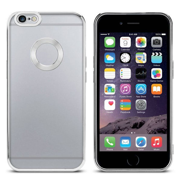 Fodral för Apple iPhone 6 / 6S Fodral i genomskinlig - Silver Flexibel TPU silikonfodral Fodral Skydd Krom Vit