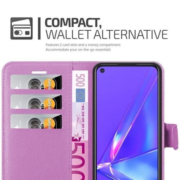 Coque - CADORABO - Oppo A72 - Similicuir - Lila - Stödfunktion för böcker Lila