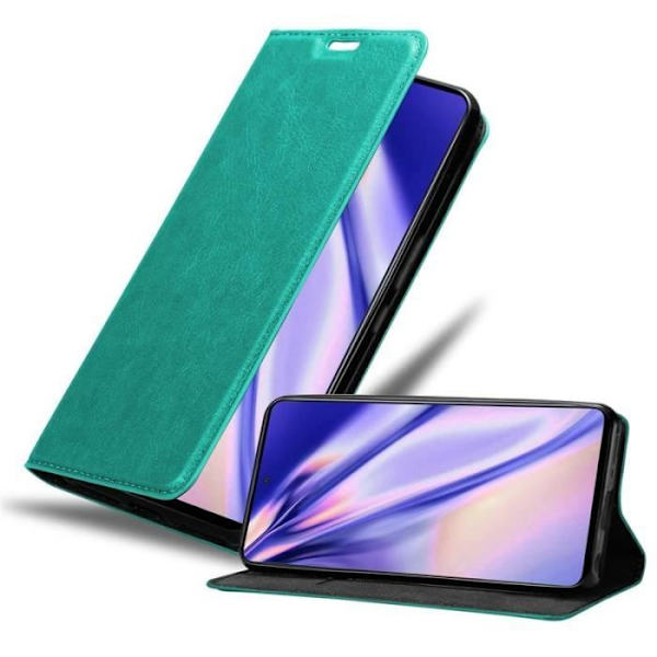 Plånboksfodral - CADORABO - Samsung Galaxy A51 - Syntetläder - Grön - Magnetisk stängning utan rem. Grön