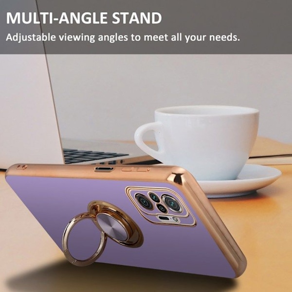 Hus för Xiaomi RedMi NOTE 10 PRO Fodral i Glättande Ljus Lila - Guld Etui Case Cover Silikon TPU flexibel med kameraskydd Lila