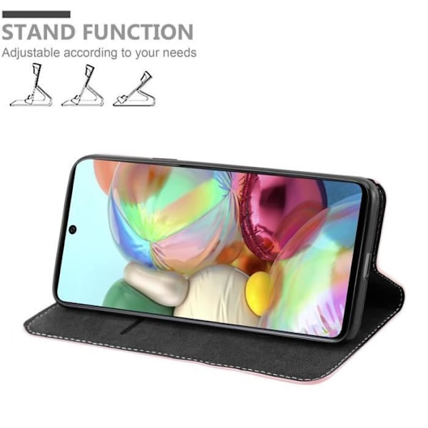 Coque - CADORABO - Samsung Galaxy A71 4G - Simili läder i två färger - Magnetstängning - Ställfunktion Svart ros