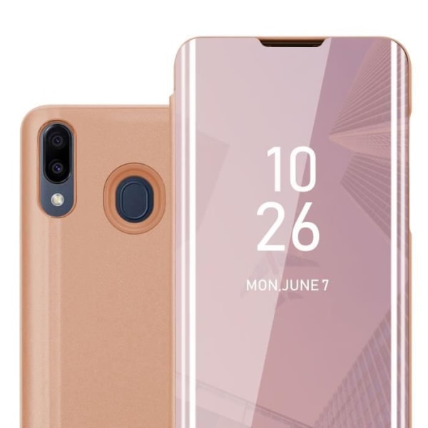 Coque - CADORABO - Samsung Galaxy M20 - KUNZIT ROSE - Clear View - Skydd 360 grader Rosa