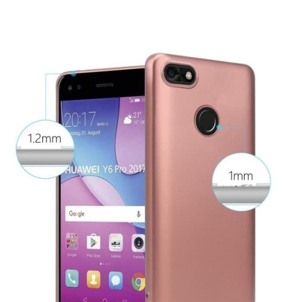 Cadorabo Fodral fungerar med Huawei Y6 PRO 2017 i METALLIC ROSÉ GOLD - Stötsäker och reptålig TPU silikonskydd - Ultra