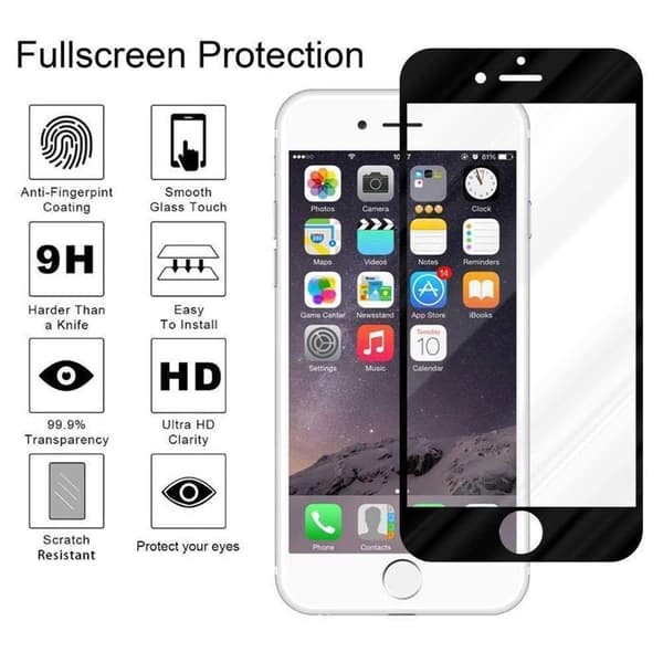 Helt härdat glas skärmskydd för iPhone 6 PLUS / 6S PLUS Svart