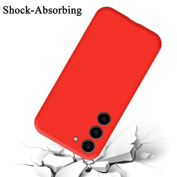 Skyddande stötsäker skal för Samsung Galaxy S24 i LIQUID RED Röd