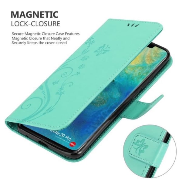 Cadorabo Fodral till Huawei MATE 20 PRO i Grön - Blommig design