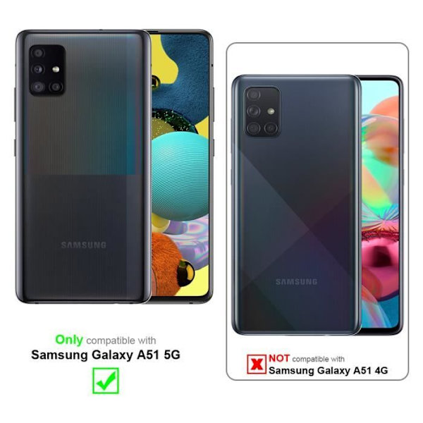 Coque - CADORABO - Samsung Galaxy A51 5G - Grå Svart - Simil läder - Ställfunktion MÖRKGRÅ