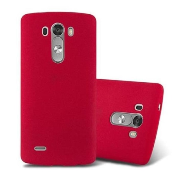 LG G3 Fodral - CADORABO - Frost Röd - Frost Design - Ultratunn - Anti Shock Röd frost