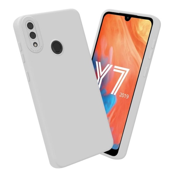 Skyddshölje för Huawei Y7 2019 / Y7 PRIME 2019 i FLUID VITT Etui Fodral i flexibelt TPU-silikon Skydd Vit