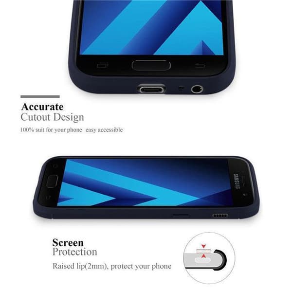 Skyddsfodral för Samsung Galaxy A3 2017 BORSTAD BLÅ Kolfiberdesign Blå