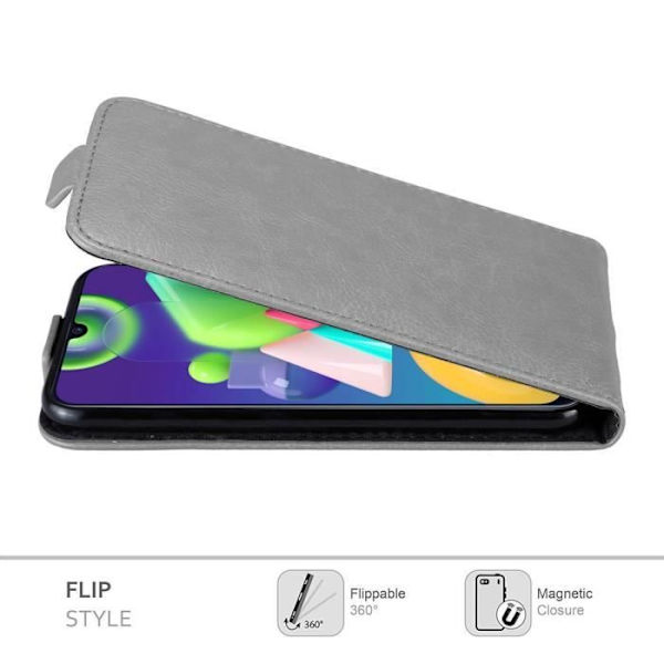 Coque - CADORABO - Samsung Galaxy M31 - Grå Titan - Similäder - Magnetisk Flip TITANGÅR
