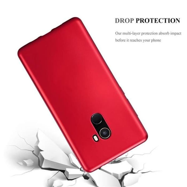 Cadorabo Fodral fungerar med Xiaomi Mi Mix 2 i METALLIC RED - Stötsäker och reptålig TPU silikonskydd - Ultra Slim
