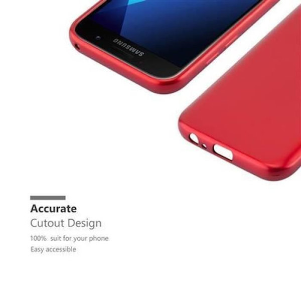 Samsung Galaxy A3 2017 (7) Fodral i METALLIC RED från Cadorabo (METALLIC MATTE Design) Ultramjukt silikon TPU Gel Cover