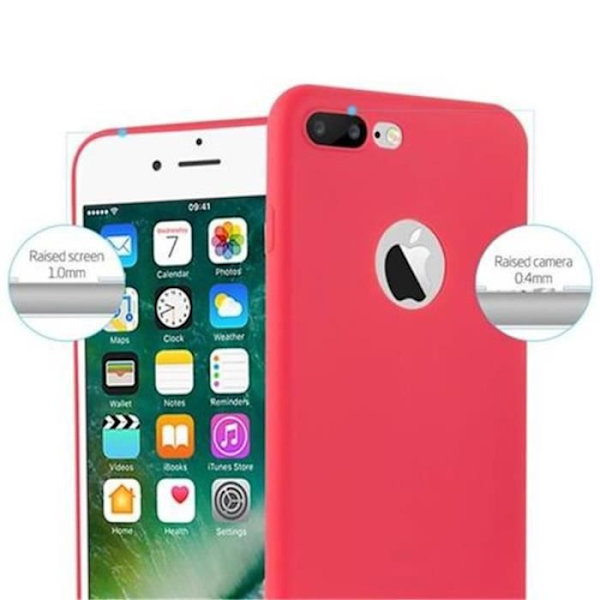 Apple iPhone 8 PLUS-fodral - iPhone 7 PLUS i CANDY RED av Cadorabo (CANDY Design) Ultratunt mjukt silikon TPU-gelskydd