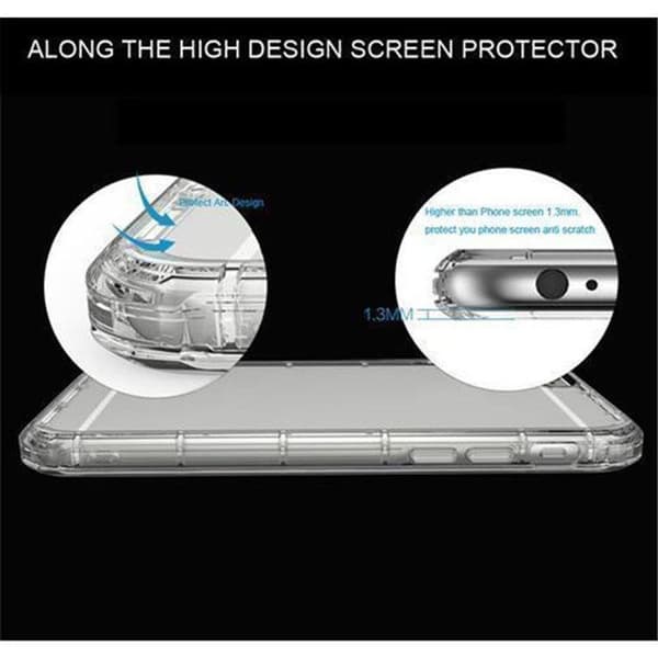 Transparent stötsäker silikonfodral för iPhone X / XS Ros