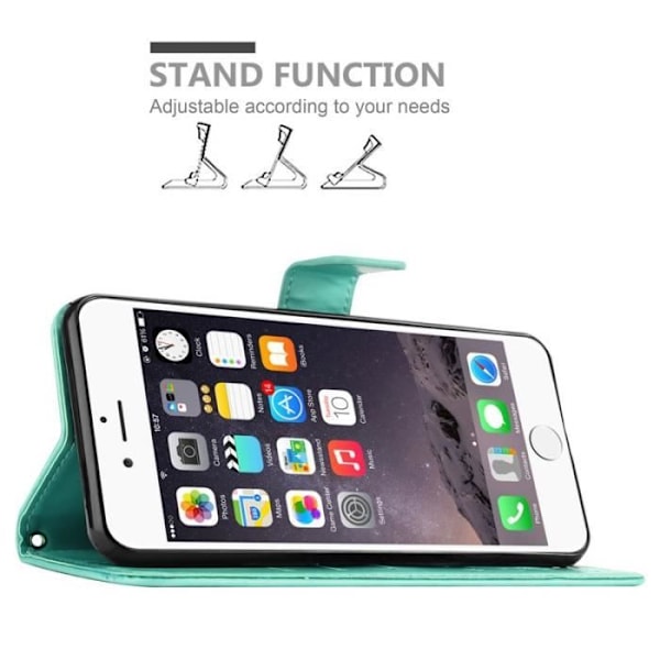 Cadorabo Fodral till Apple iPhone 6 PLUS / iPhone 6S PLUS i grönt - blommig design Grön