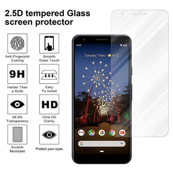 Härdat skärmskydd för Google PIXEL 3A XL Vit