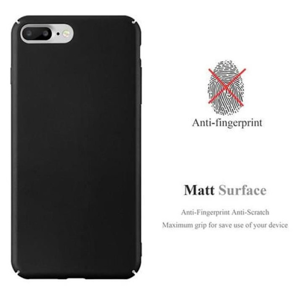 Cadorabo Fodral Apple iPhone 8 PLUS / 7 PLUS / 7S PLUS SVART MATTT METALL METALL Hård plastfodral Fodral Ultra Slim Bumper