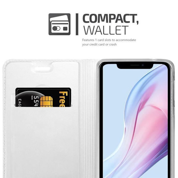 Fodral till Apple iPhone 13 PRO MAX Fodral i CLASSY SILVER Fodral Skydd Magnetisk stängning Plånbok Pengar