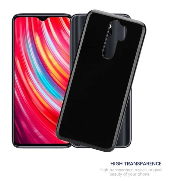 Transparent stötsäker silikonfodral för Xiaomi RedMi NOTE 8 PRO Svart
