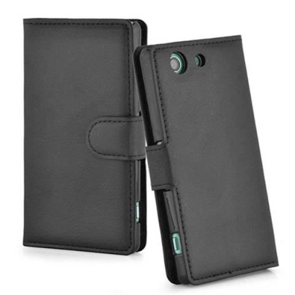 Cadorabo Sony Xperia Z3 COMPACT BLACK Fodral Skydd Fullt skydd Magnetlås Stöder stativkortplats