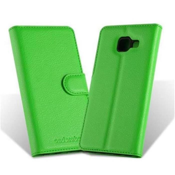 Cadorabo Fodral Samsung Galaxy A3 2016 GRÖN Fodral Fodral Fullt skydd Magnetlås Stöder Stand Card Slot