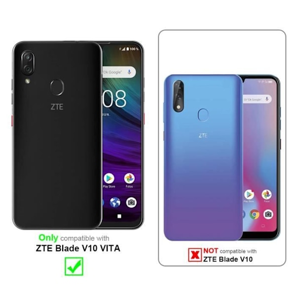 Coque - CADORABO - ZTE Blade V10 VITA - Röd av Äpple - Magnetstängning - Ställfunktion ÄPPELRÖD