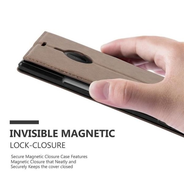 Nokia Lumia 1520-fodral i KAFFEBRUNT från Cadorabo (design med INVISIBLE MAGNETIC CLOSURE) Helt skyddsfodral med flipskydd